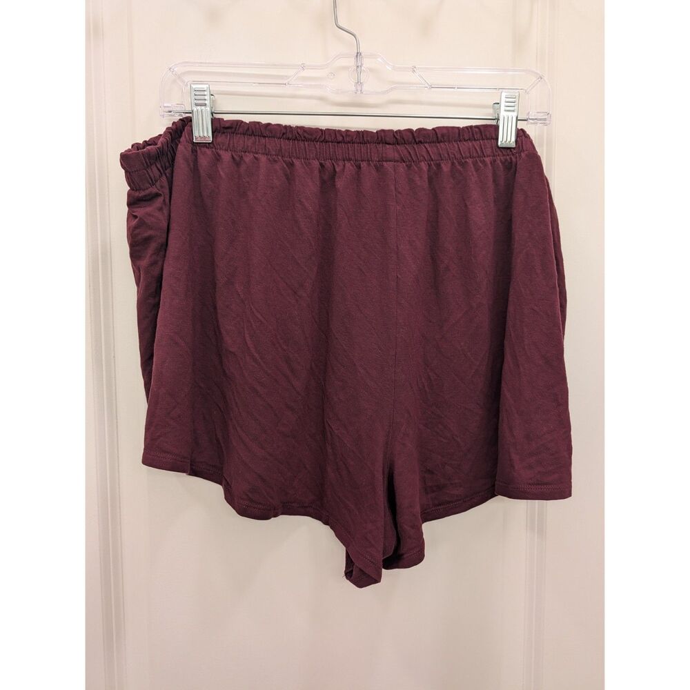 Athleta Shorts Womens 1X Maroon Elastic Waist Lounge Sleepwear Pull On Casual